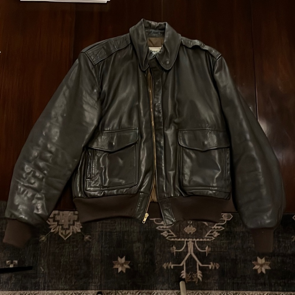 Vintage 1980’s L.L. Bean Goatskin Bomber Jacket